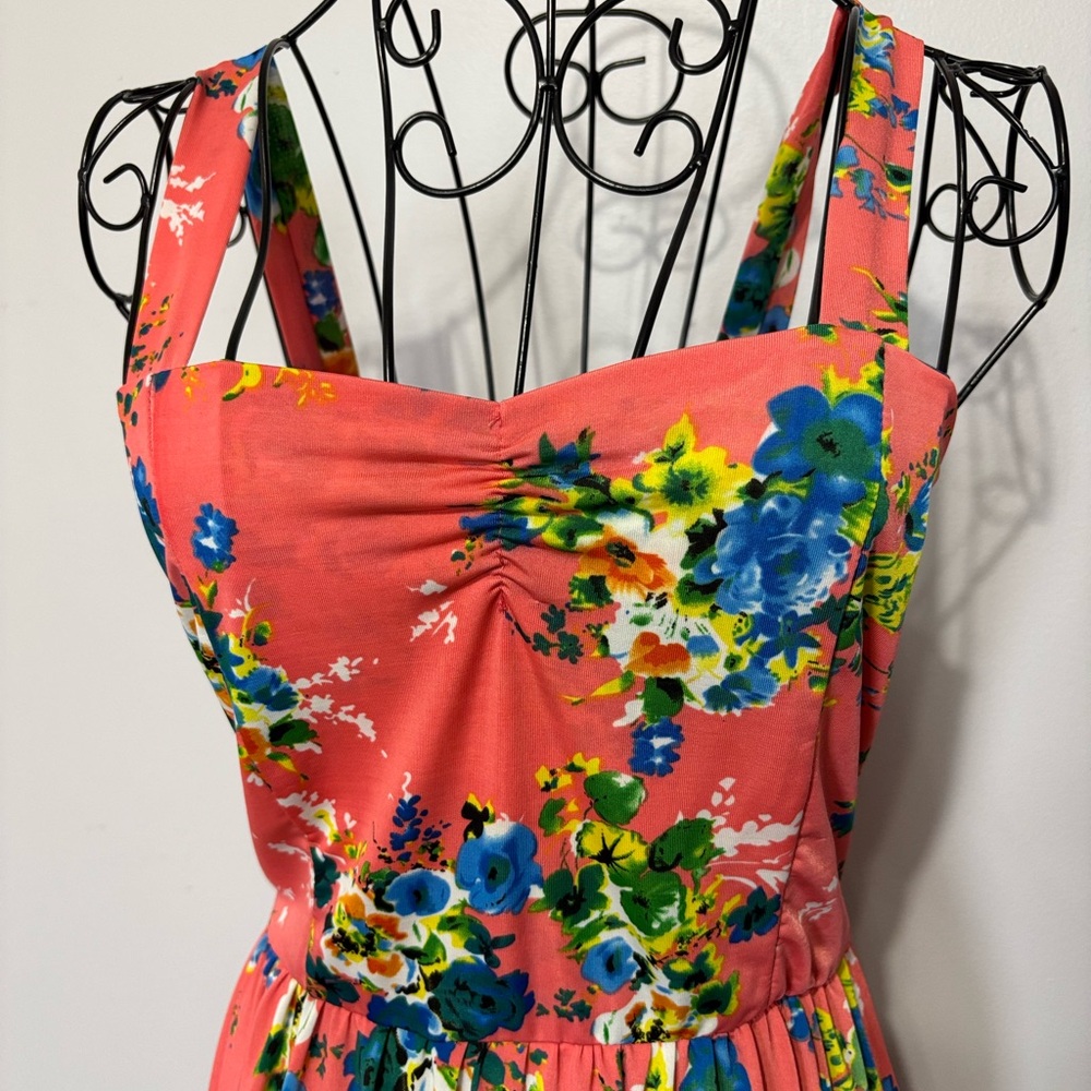 Coral Floral Sundress - Size S